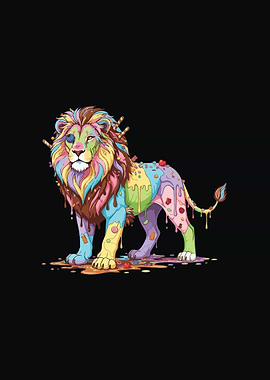 Ice Cream Lion Dessert Dripping