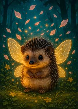 Hedgehog Fairy in Enchanted Forest