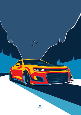 Camaro Muscle Car Illustration