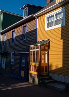 Colorful Houses in Urban Setting