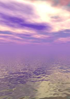 Purple Sky and Water Landscape