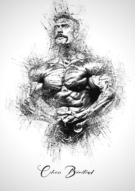 Chris Bumstead Bodybuilding Sketch Art