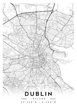 Dublin, Ireland City Map Art