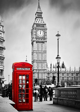London: Red Phone Booth and Big Ben