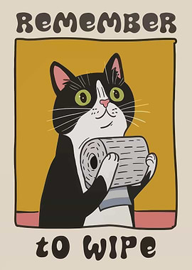 Remember to Wipe Cat Art