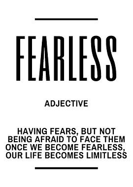 Fearless Adjective Definition Black and White