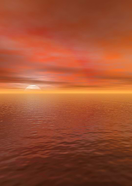 Sunset over the ocean