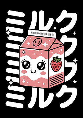 Kawaii Strawberry Milk Carton