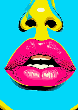 Pop Art Face Close-Up