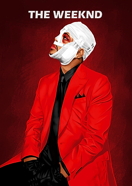 The Weeknd in Red Suit