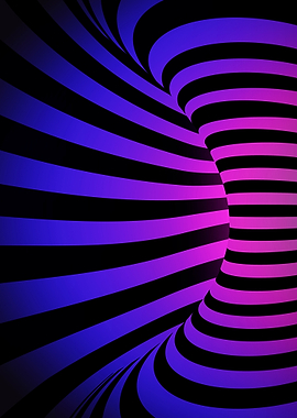 Abstract Striped Torus with Gradient Colors