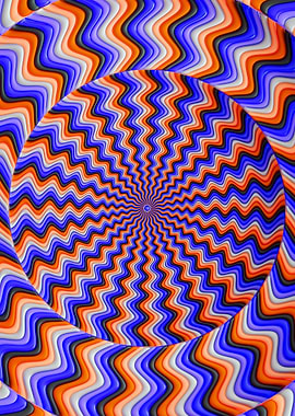 Optical Illusion with Concentric Wavy Patterns