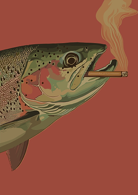 Smoking Fish Illustration