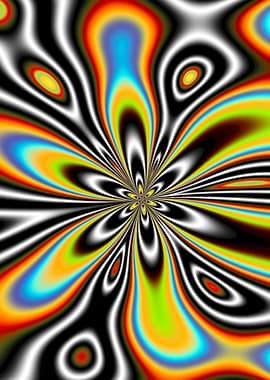 Abstract Colorful Flower Fractal Art