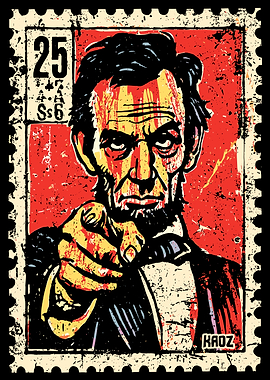Abraham Lincoln Stamp Art