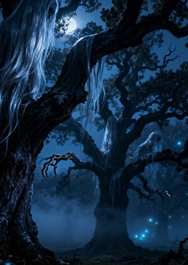 Eerie Forest at Night