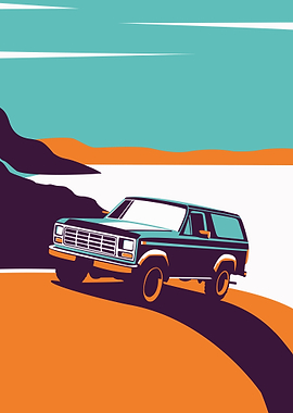 Vintage SUV by the Coast