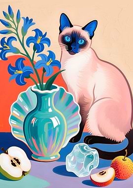 Still Life with Siamese Cat
