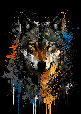 Abstract Wolf Portrait