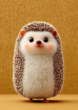 Cute Cartoon Hedgehog Portrait