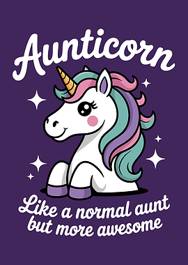 Aunticorn: Awesome Aunt Unicorn Cartoon