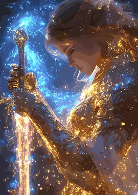 Golden Warrior with Sword