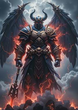 Winged Demon Warrior in Armor