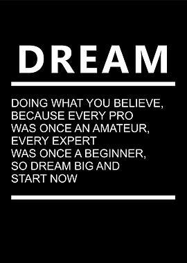 Dream Big Inspirational Quote Poster