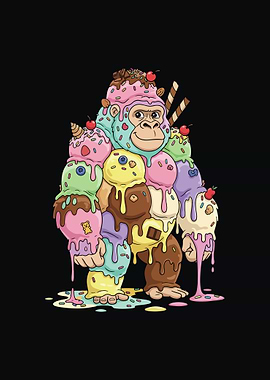 Ice Cream Gorilla Dessert drip