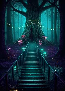 Enchanted Forest Stairway to Tree Portal