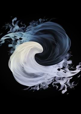 Yin Yang Smoke Abstract