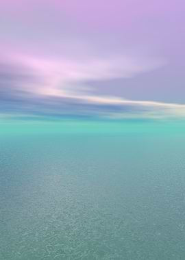 Pastel Ocean and Sky Landscape