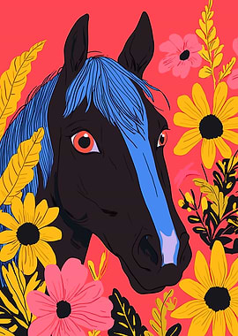 Floral Horse Portrait