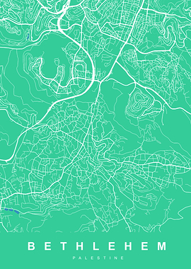 Bethlehem, Palestine Map Art Print