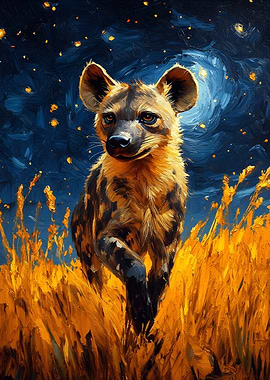 Hyena in the Night Painting