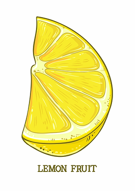 Lemon Fruit Slice Illustration