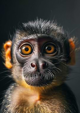 Close-up Portrait of a Young Monkey