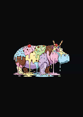 Ice Cream Hippo Dessert Dripping