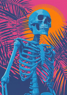 Tropical Skeleton Art