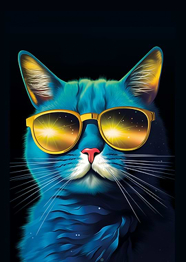 Cool Cat with Sunglasses