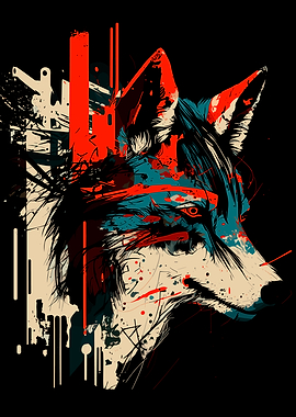 Abstract Wolf Portrait