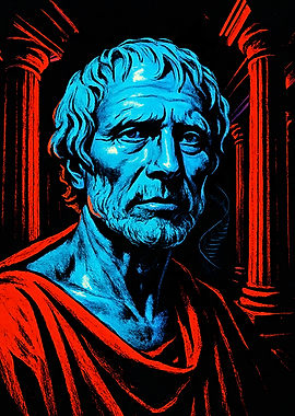 Blue and Red Philosopher