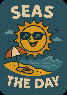 Seas the Day Beach Illustration