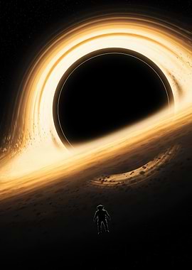 Black Hole and Astronaut Illustration