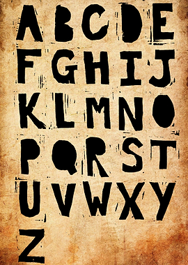 Distressed Alphabet Poster