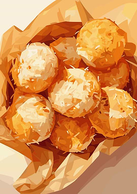 Coconut balls in a paper bag