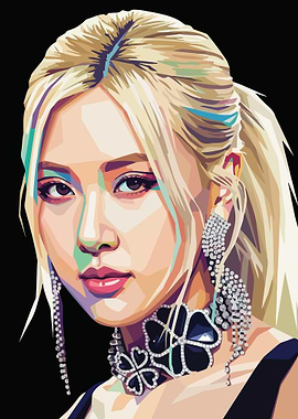 Rosé from Blackpink digital portrait