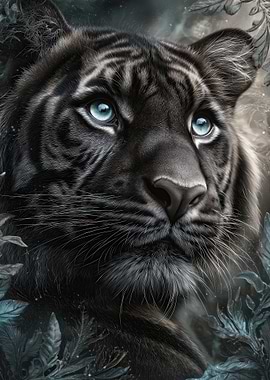 Black Tiger with Blue Eyes