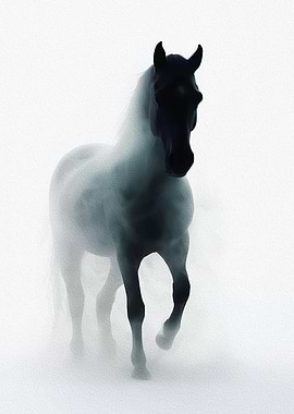 Ethereal Horse in Fog