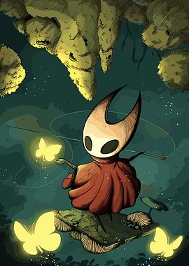 Hornet and Butterflies from Hollow Knight